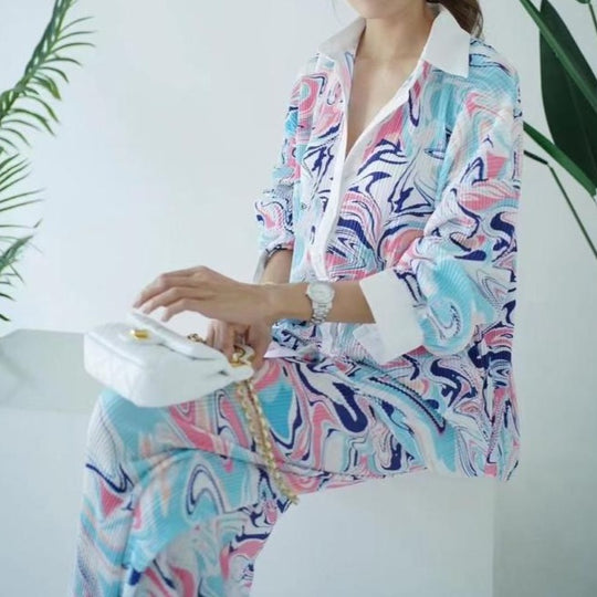 Adele Geometric print Coord Set