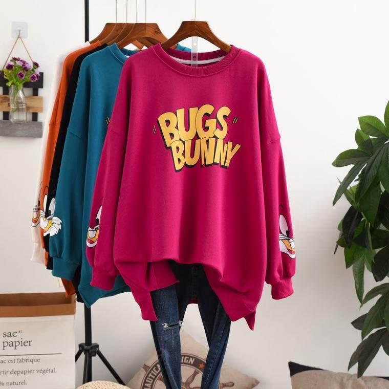 Bugs Bunny Graphic Print Oversized Sweatshirt