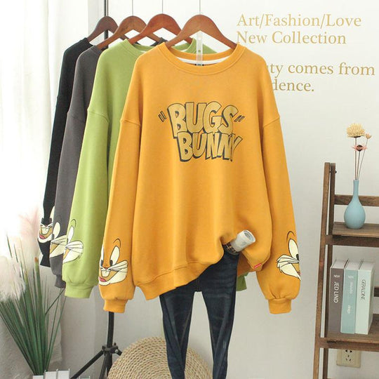 Bugs Bunny Graphic Print Oversized Sweatshirt