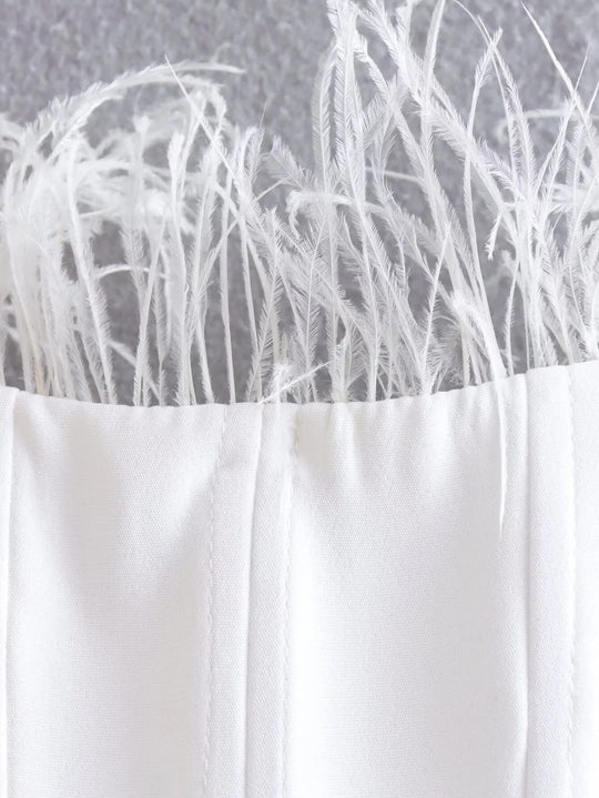 Anna Bustier with Feathers and Adjustable Strap