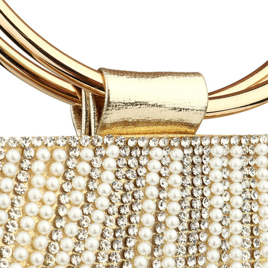 Maisie Rhinestone Clutch with Pearl Detailing