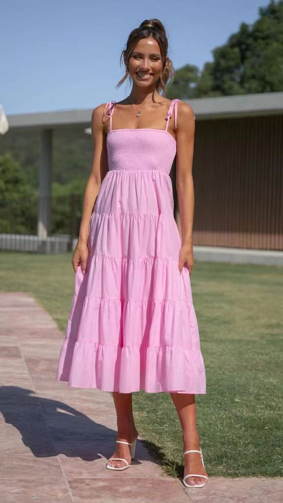 Summer Edging pleated Dress