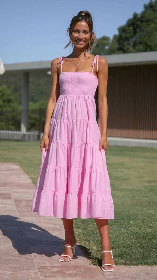 Summer Edging pleated Dress