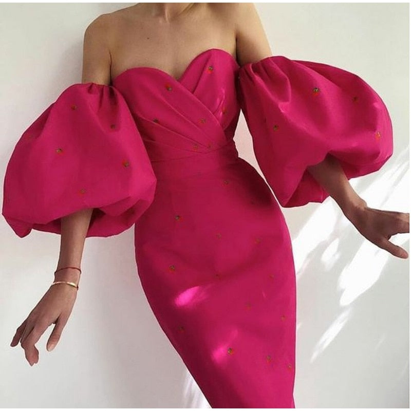 Vienna Mermaid Dress with Lantern Sleeves