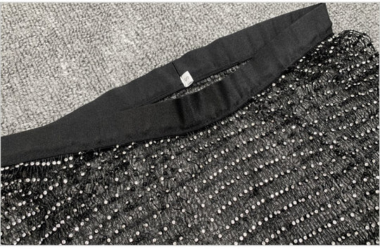 Rhinestone Fishnet Wide Legged Trousers