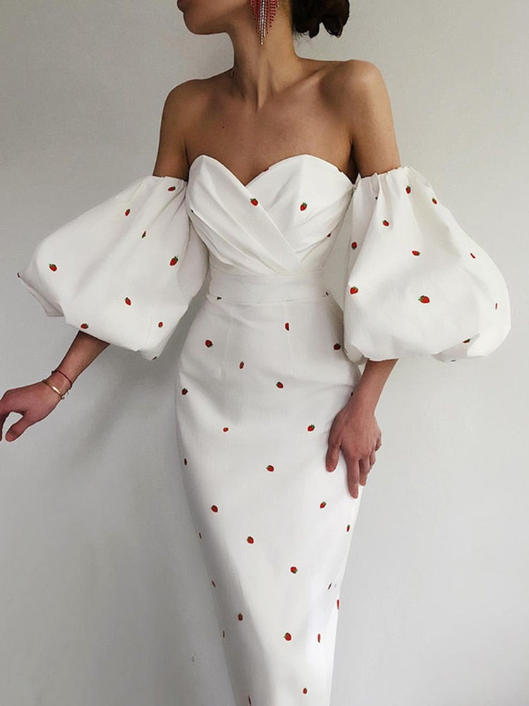 Vienna Mermaid Dress with Lantern Sleeves