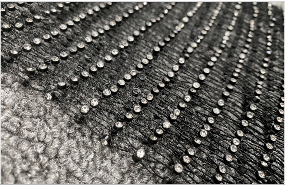 Rhinestone Fishnet Wide Legged Trousers