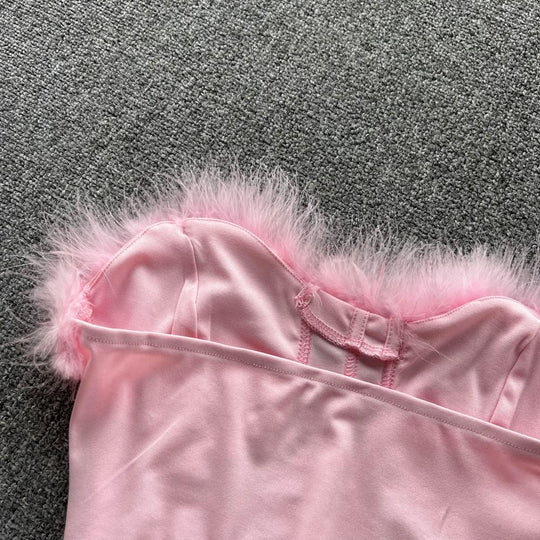 Miranda Strapless Bustier with Feather