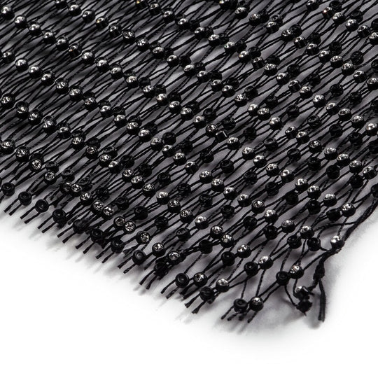 Rhinestone Fishnet Crew Neck Dress