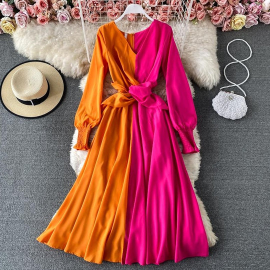 Paisley Color Block Dress