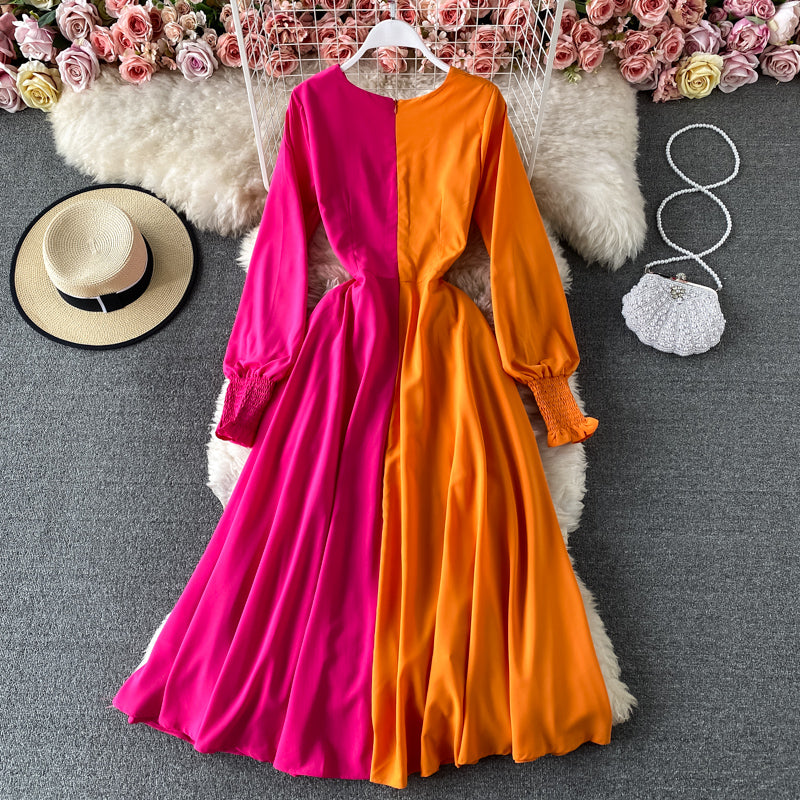 Paisley Color Block Dress