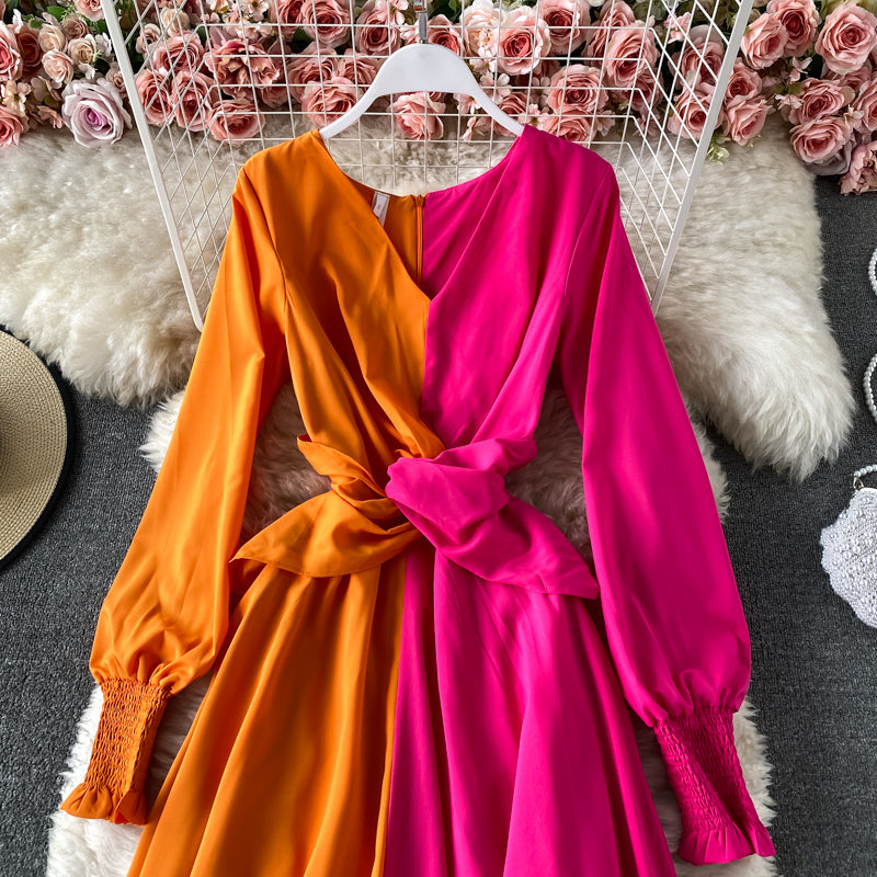 Paisley Color Block Dress