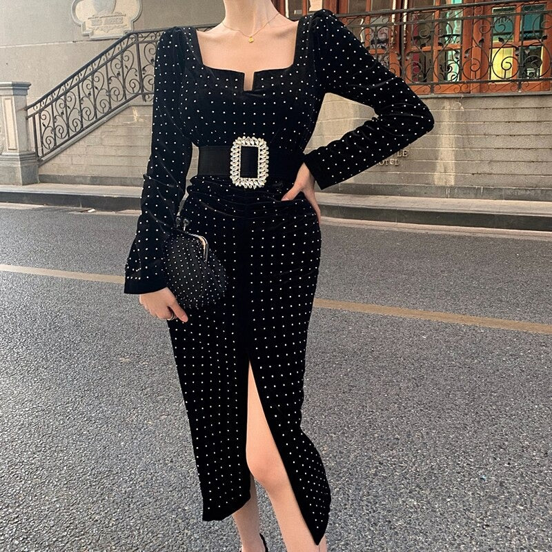 Elizabeth Bodycon Dress with Embellished belt