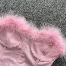 Miranda Strapless Bustier with Feather