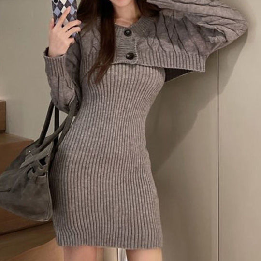 Elsa Knitted Dress with Cardigan
