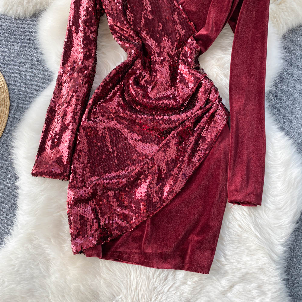 Valentine Sequined Velvet Dress