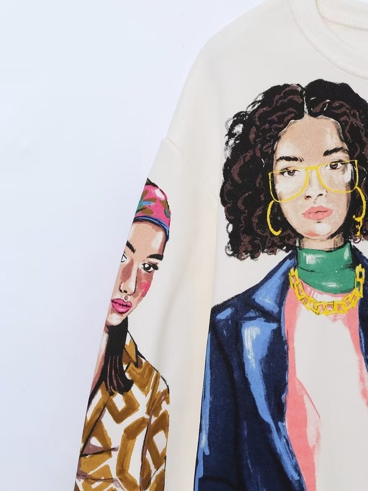 Amanda Graphic Print Oversized Sweatshirt