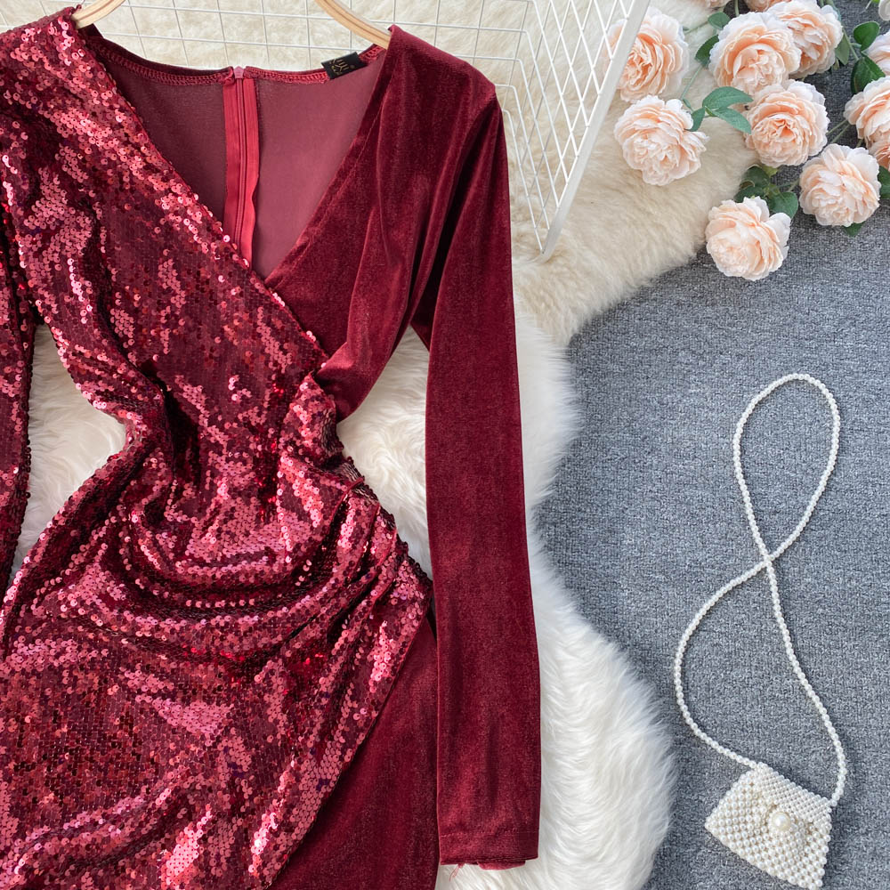 Valentine Sequined Velvet Dress