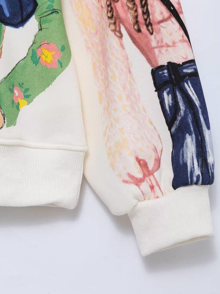 Amanda Graphic Print Oversized Sweatshirt