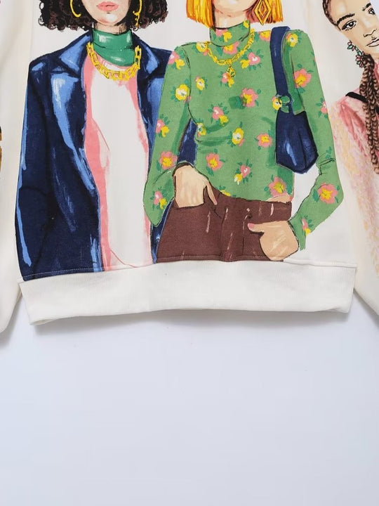 Amanda Graphic Print Oversized Sweatshirt