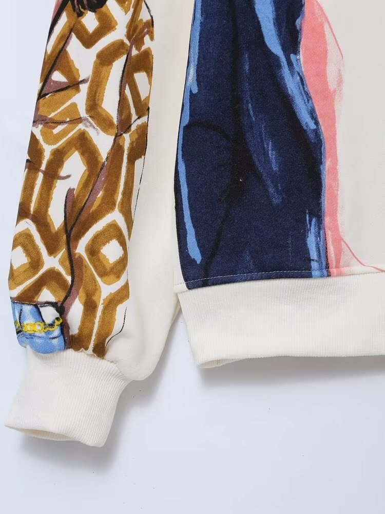 Amanda Graphic Print Oversized Sweatshirt