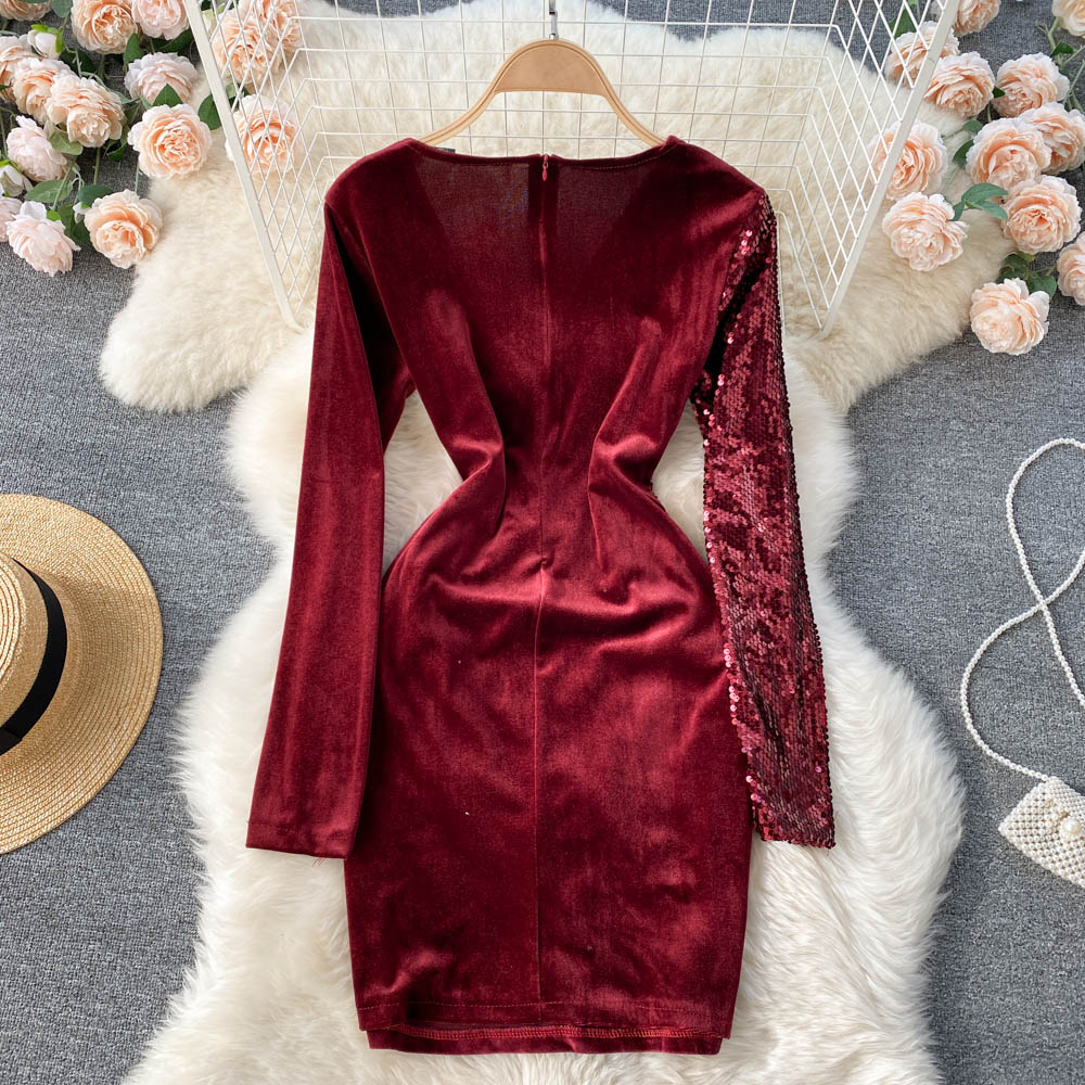 Valentine Sequined Velvet Dress