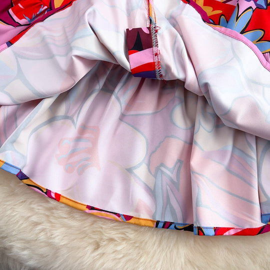 Dandelion long sleeves printed dress