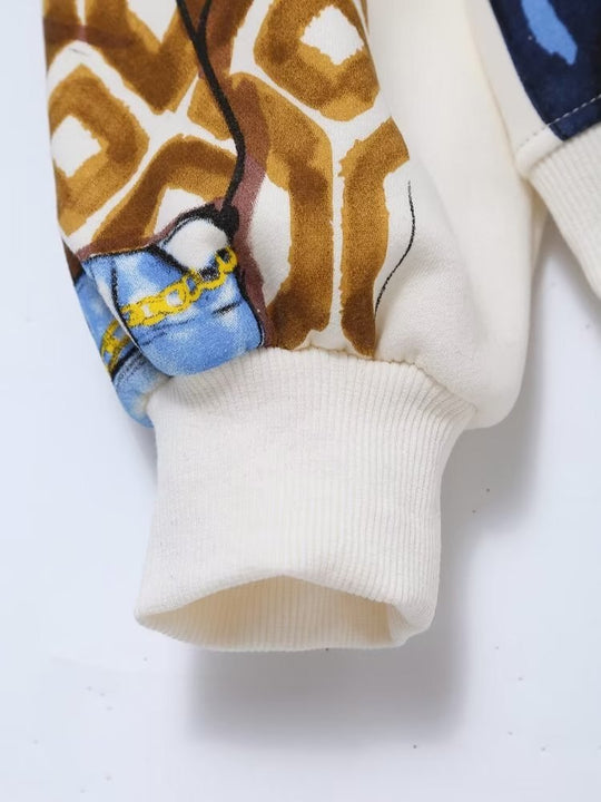 Amanda Graphic Print Oversized Sweatshirt