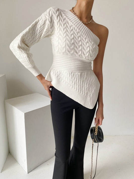 Pamella One shoulder knit Sweater