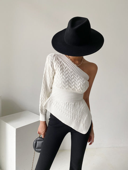 Pamella One shoulder knit Sweater