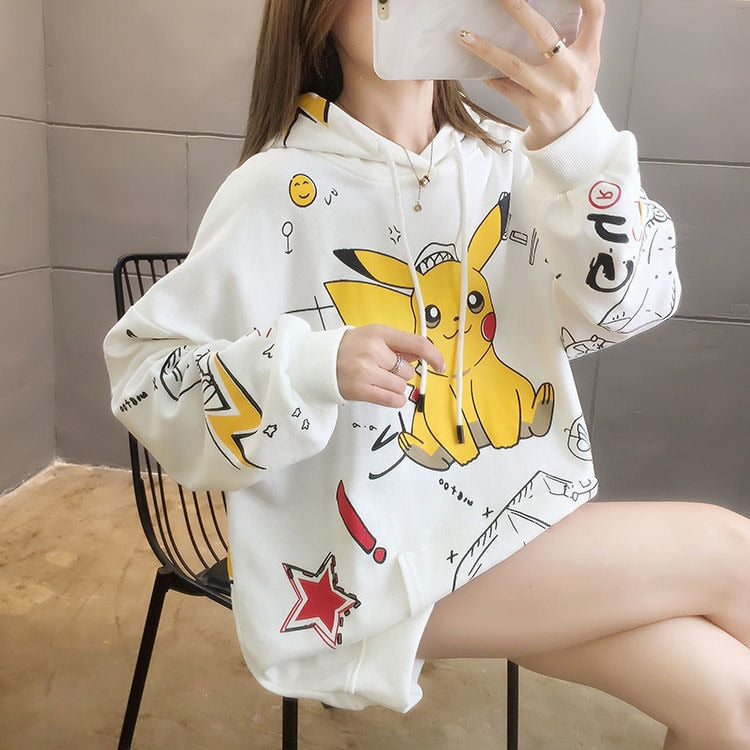 Formal Pikachu Costume Hoodie Pikachu Anime Oversized Hoodie