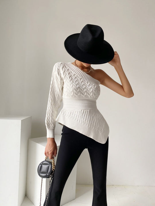 Pamella One shoulder knit Sweater