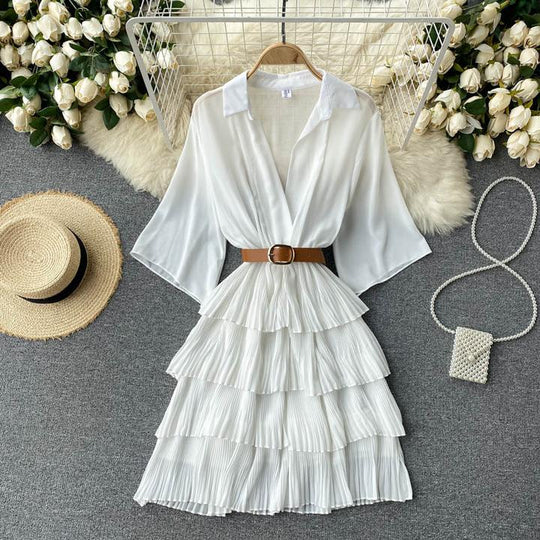 Ariana Pleated Ruffle Dress