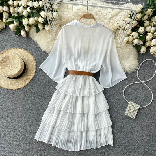Ariana Pleated Ruffle Dress