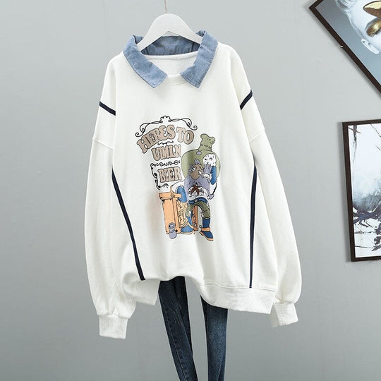 Rowdy Graphic Print Oversized Sweatshirt