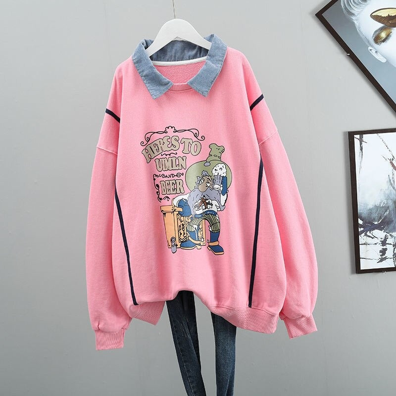 Rowdy Graphic Print Oversized Sweatshirt