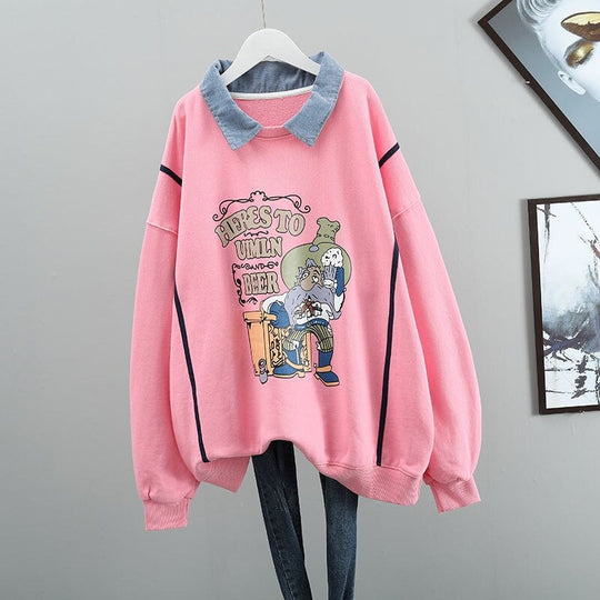 Rowdy Graphic Print Oversized Sweatshirt