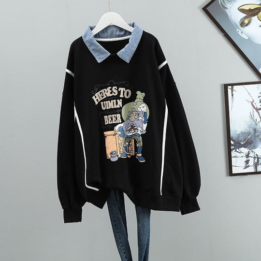 Rowdy Graphic Print Oversized Sweatshirt