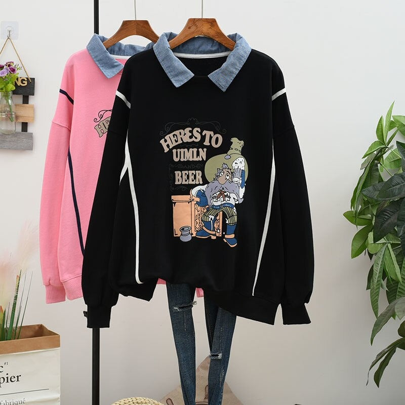 Rowdy Graphic Print Oversized Sweatshirt