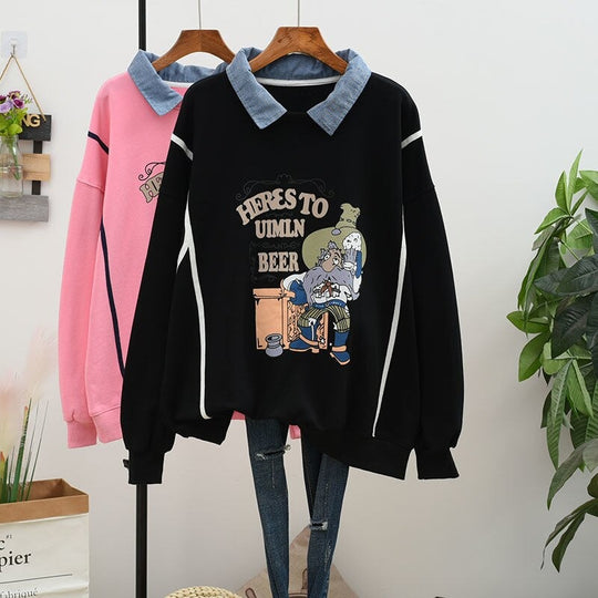 Rowdy Graphic Print Oversized Sweatshirt