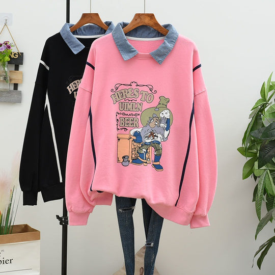 Rowdy Graphic Print Oversized Sweatshirt