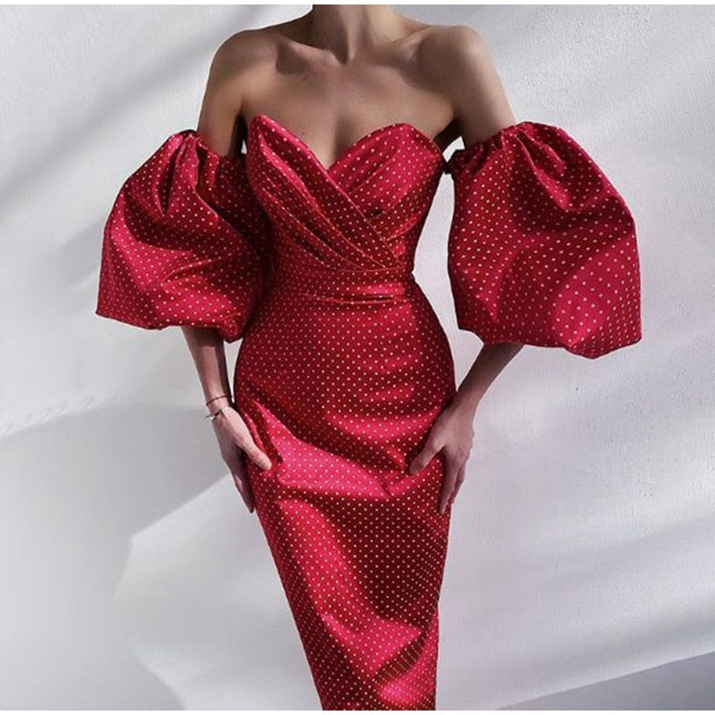 Vienna Mermaid Dress with Lantern Sleeves