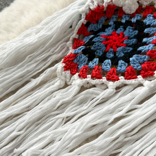 Omura Two Piece Crochet Blouse with Skirt Set