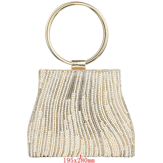 Maisie Rhinestone Clutch with Pearl Detailing