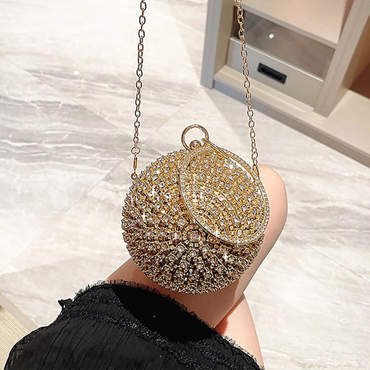 Crystal 3D Clutch with Shoulder Chain