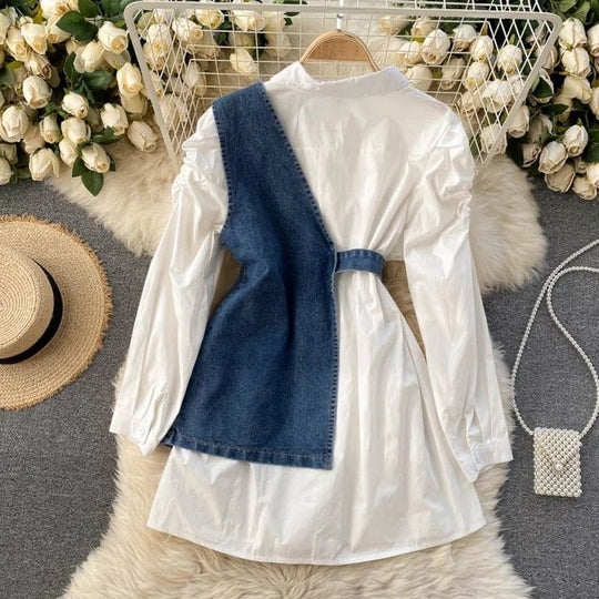 Laura Belted Denim Blouse