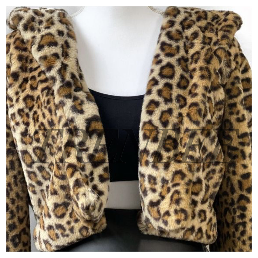Luxury Leopard Faux fur Coat