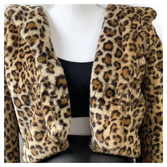 Luxury Leopard Faux fur Coat