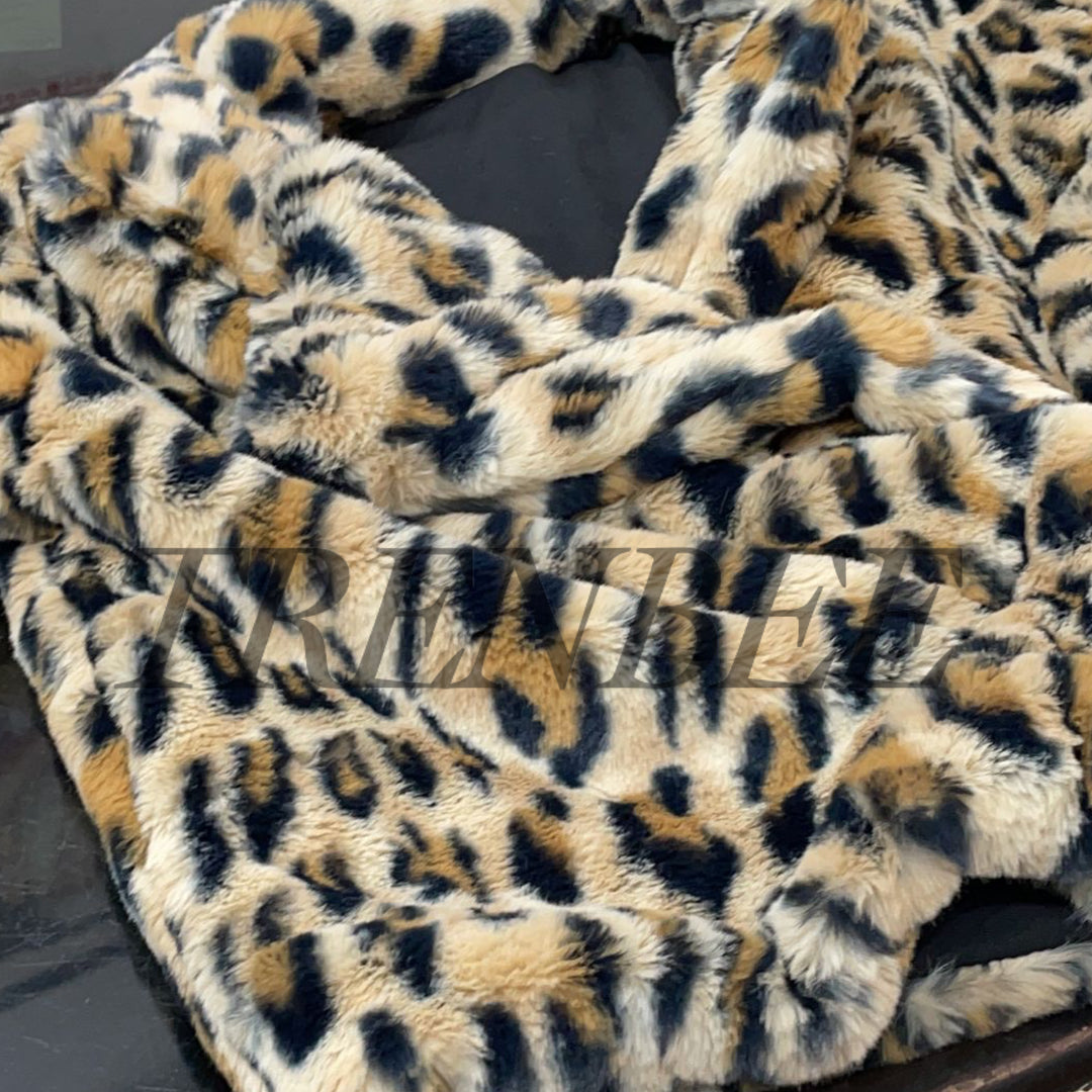 Luxury Leopard Faux fur Coat