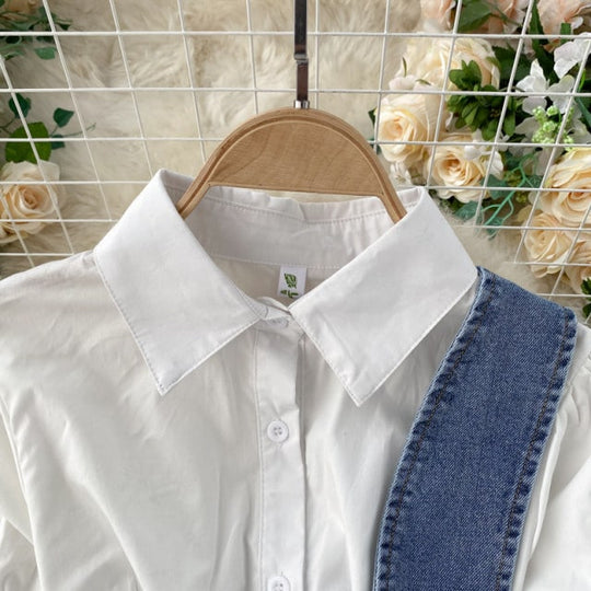 Laurel Belted Denim Blouse